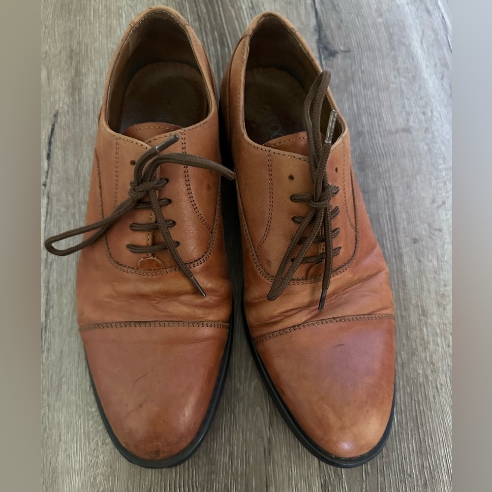 WOODS Brown Leather Oxford Dress Shoes Size 40